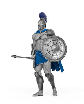 ancient warrior is standing up for war
