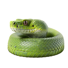 Green Snake On Transparent Background	