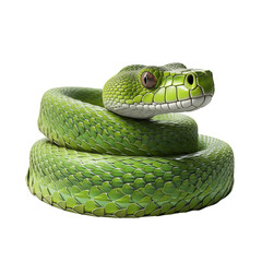 Green Snake Isolated On Transparent Background	