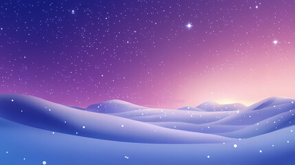 Naklejka premium Starry abstract background concept. a serene landscape showcasing sparkling snowfields at twilight with beautiful reflections. Stellar Ridge. Illustration