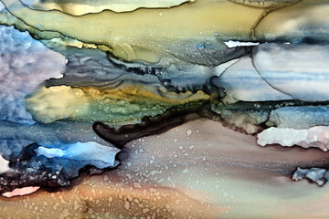 Fototapeta premium art background of multi-colored ink smudges