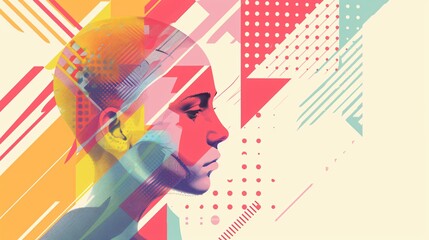 Alzheimer's Puzzle of Human Head Flat Vector Illustration