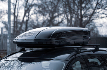 Ski rack for car roof cargo box 