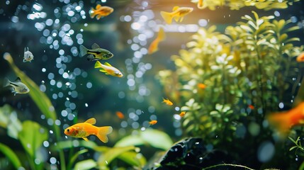 Vibrant Aquarium Ecosystem: A Colorful Underwater World