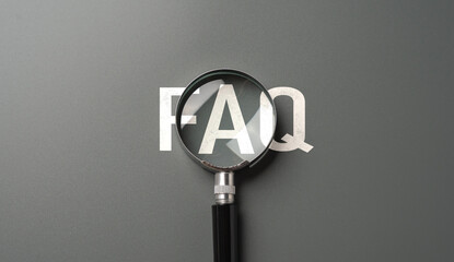 FAQ and magnifying glass. Frequently asked questions. Topic navigation. Simplify complexities, find...