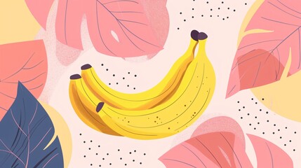 Ripe Banana: A Healthy Snack Flat Vector Illustration