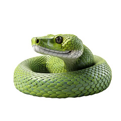 Fototapeta premium Poisonous Snake Isolated On White Background 