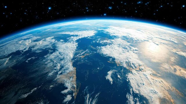 Illustration of Earth's ozone layer in the atmosphere, showing its protective role and importance for the planet's environment