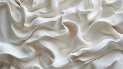 Fototapeta premium Luxurious creamy white fabric, elegant folds and soft texture. Perfect for background or design.