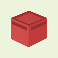 Box icon, vector illustration. Flat design style. Kaaba building icon. Mecca building symbol.  Resources graphic element design illustration with a religious theme. 