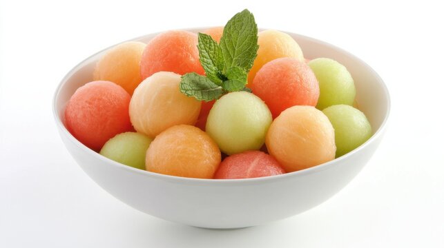 A refreshing bowl of mixed melon salad with cantaloupe, honeydew, and watermelon balls