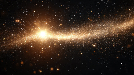 Obraz premium Glowing white light effects creating a mesmerizing cosmic swirl in a dark starry background during a celestial event