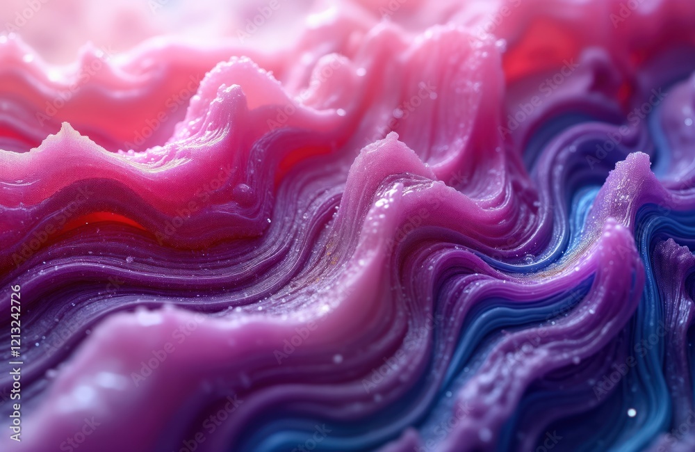 Aufkleber abstract fluid art design shows vibrant waves of purple, magenta colors. swirling patterns create dy