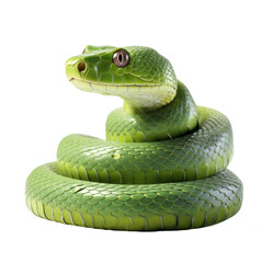 Poisonous Snake Isolated On White Background	