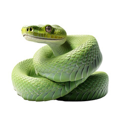 Green Snake Isolated On Transparent Background	