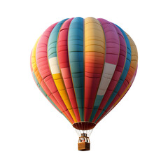 Colorful Fluffy 3D Cartoon Hot Air Balloon on transparent background