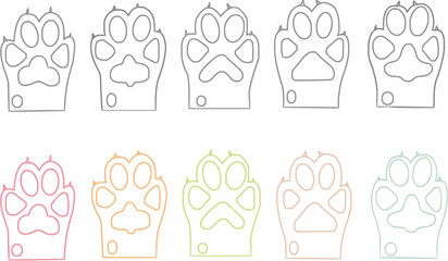 Editable coloured type of cat paws vector Design