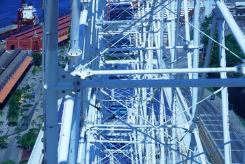 View of the structure of the giant Ferris wheel in Rio de Janeiro. the largest Ferris wheel in Latin America.