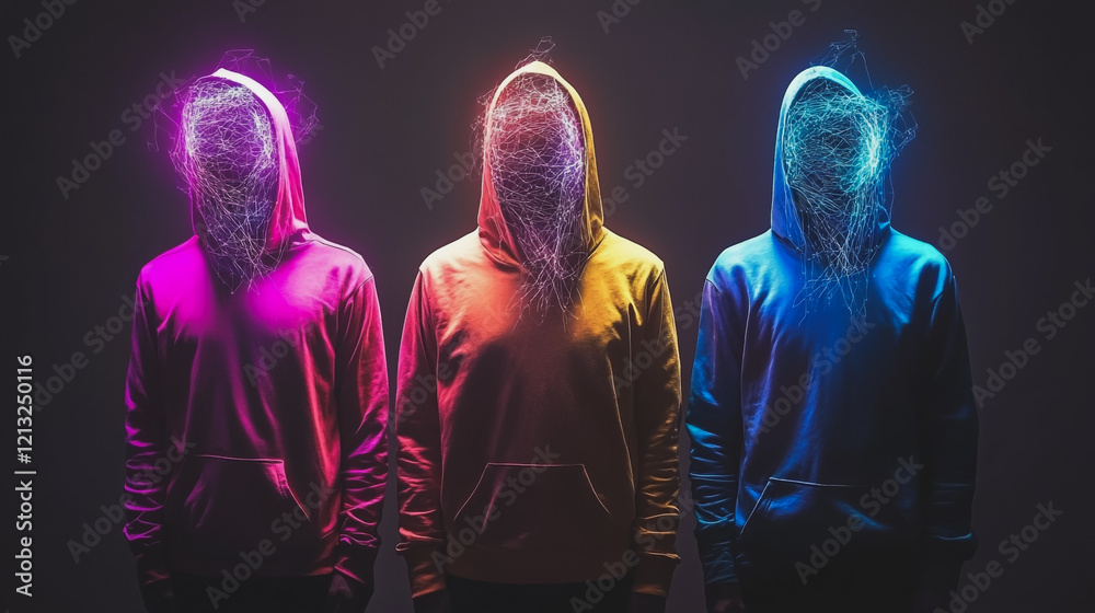 Wall mural hacker are planning to hack and attack networks and cyber security systems.team people innovation co