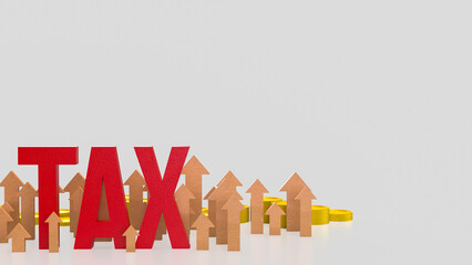Red tax and arrow up for business concept 3d Rendering.