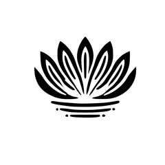 Elegant Black and White Lotus Flower Minimalist Design.  Simple Botanical Art Print, Perfect for Home Decor or Graphic Design Projects.