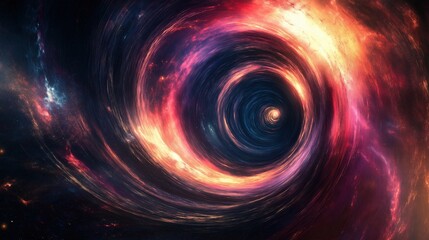 Obraz premium Vivid cosmic vortex with swirling gases and glowing colors in deep space
