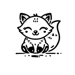 Adorable Cartoon Fox Illustration: A Charming and Playful Animal Character Design