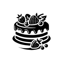 A delectable chocolate cake adorned with fresh strawberries and blueberries, a delightful dessert for any occasion. This image is perfect for food blogs, recipe websites, and bakeries.