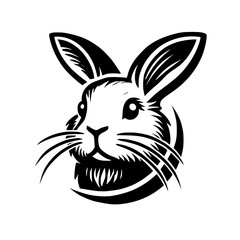 Elegant Black and White Rabbit Illustration: A Stylish Vector Graphic Design