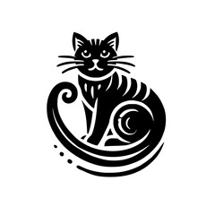 Elegant Black Cat: A Stylish and Whimsical Vector Illustration. Perfect for pet lovers, graphic designers, and anyone who appreciates beautiful, simple art.