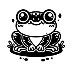 Adorable Cartoon Frog Illustration: Cute Amphibian Character Design