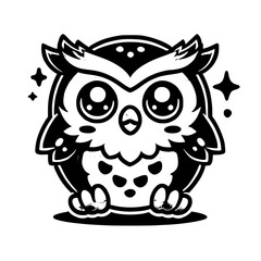 Adorable Baby Owl: Cute Cartoon Bird Illustration
