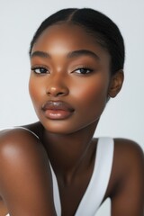 Young and beautiful model present skin care and beauty cosmetic product