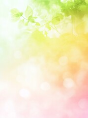 Fototapeta premium Abstract pastel nature background with soft leaves and bokeh