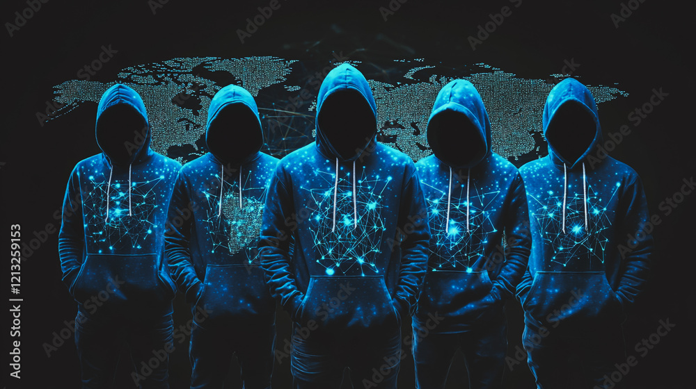 Wall mural hacker are planning to hack and attack networks and cyber security systems.team people innovation co