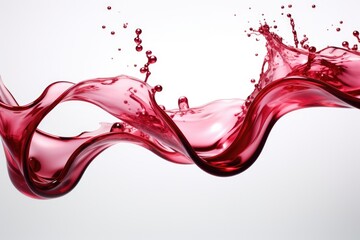 Red wine liquid splash pouring white background