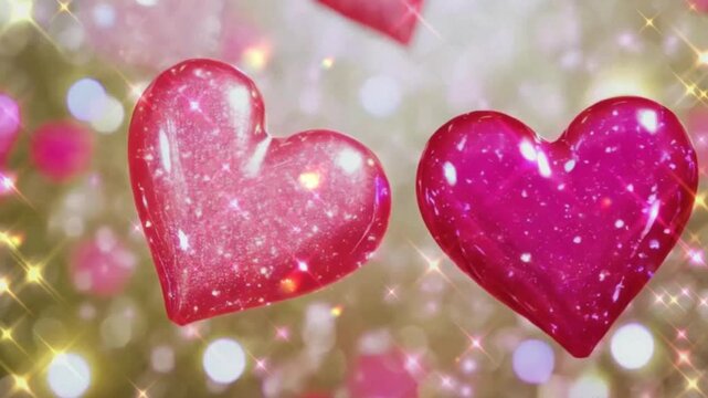 valentines day background shiny pink hearts shine