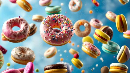 Indulgent confectionery delights featuring a tempting array of cakes and sweets. Ai Generated