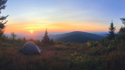 Sunrise Camping in the Majestic Mountains