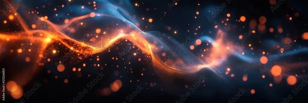 Poster Abstract Digital Network Illuminated by Glowing Lines Signifying Connectivity and Technological Innovation