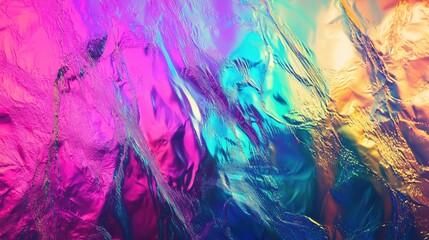 Pastel rainbow Iridescent reflective holographic foil for background/wallpaper.