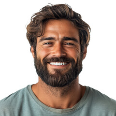 Fototapeta premium Handsome bearded businessman smiling isolated on transparent background 