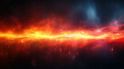 Obraz premium Abstract Cosmic Energy Wave with Red and Orange Hues