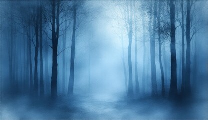 Fog in the Woods Watercolor Style Painting