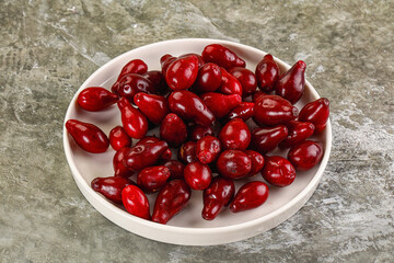 Ripe sweet juicy digberry cornel