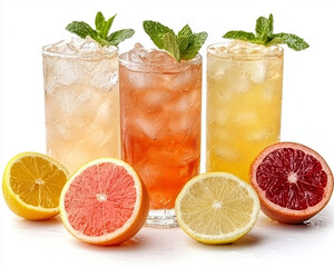 Refreshing citrus iced teas with mint.