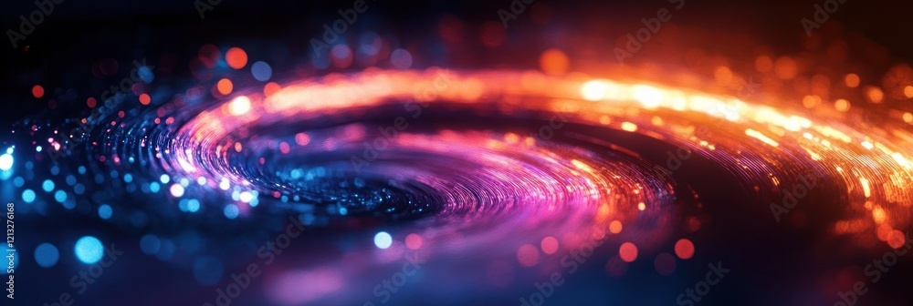 Aufkleber Vibrant Abstract Spiral Design with Glowing Threads and Dynamic Motion Energy in Bright Colors