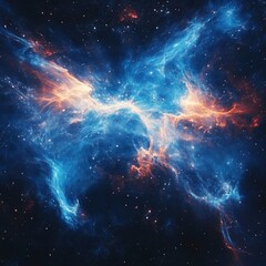 Fototapeta premium Cosmic nebula swirls, space background, vibrant colors, deep universe, science fiction art
