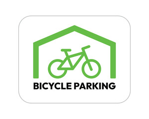 Bicycle Parking Under a Roof - Best Quality Vector Art Indicating Covered Bike Parking in Public and Urban Spaces