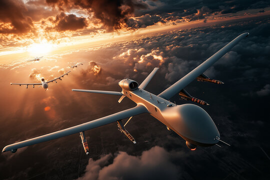 Drones militaires d'attaques en vol